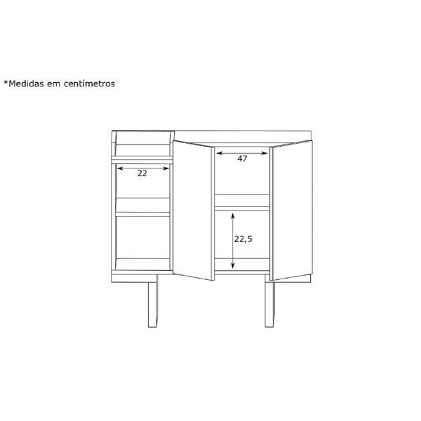 Gabinete para Banheiro com Tampo 2 Portas Bolivar  - 3