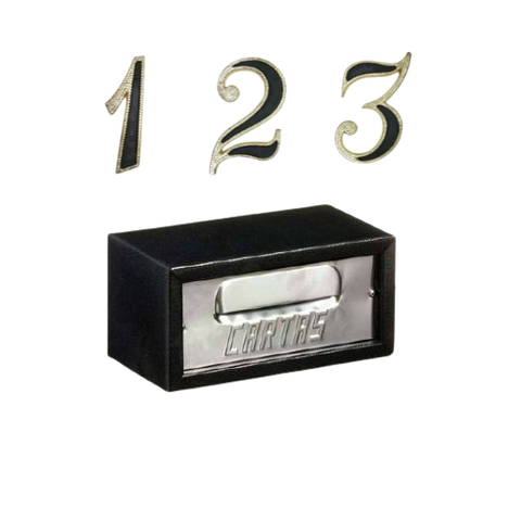 Caixa Correio Carta Embutir Muro Preta +3 Números Pl Colonial