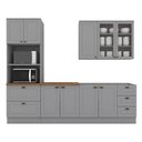 Ver imagem 1 de Kit Cozinha Modulada 5 Peças Americana 1 Aéreo + 2 Balcões + 1 Paneleiro + 1 Complemento sem Pia