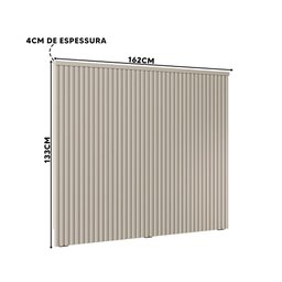 Cabeceira Ripada Queen 162cm Off White Pipa 1.6 Linea Brasil - 4