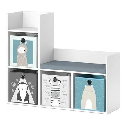Organizador com Assento Drake 100% Mdf (brinquedos Livros)