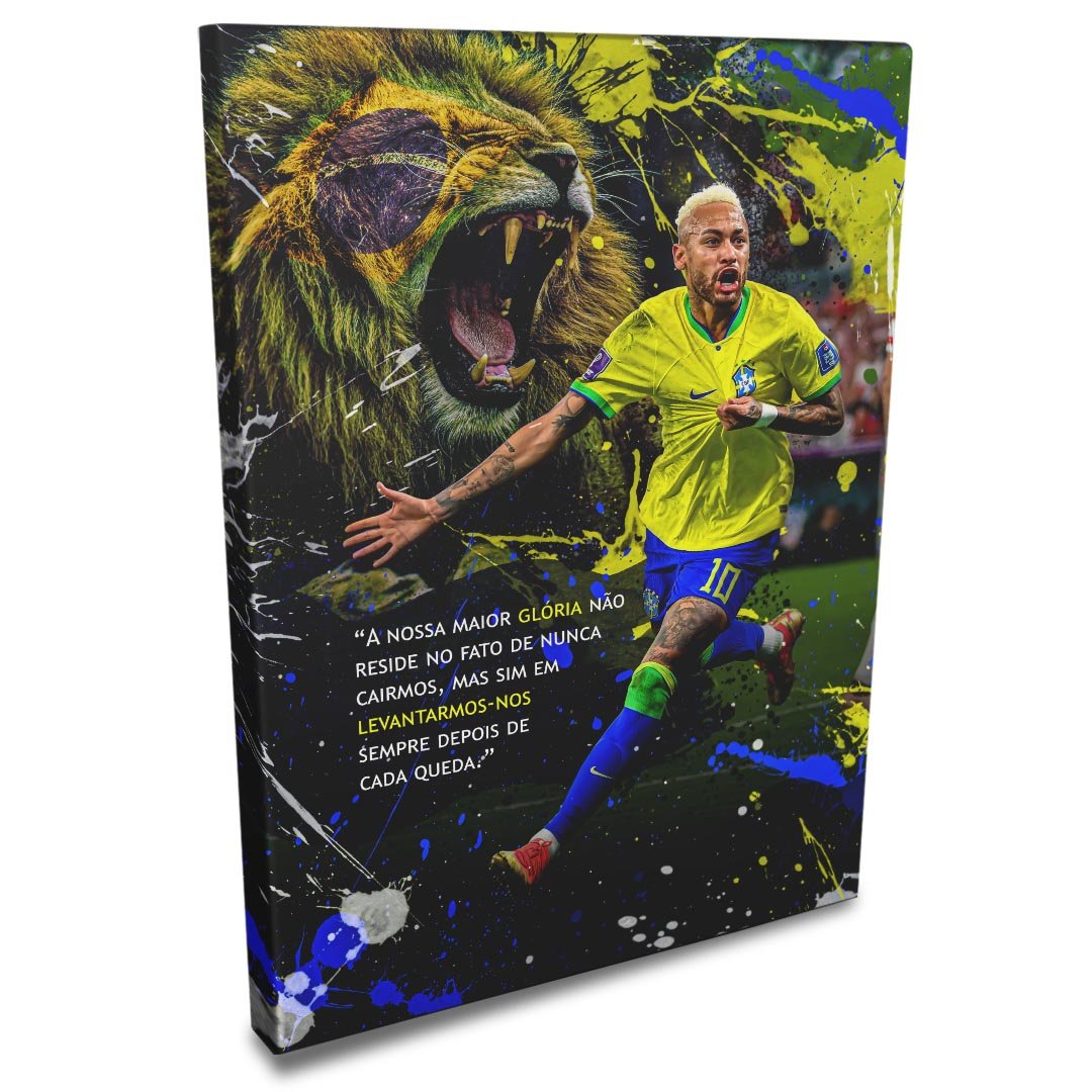 Quadro Neymar Copa do Mundo - Gloria Depois de Cada Queda:50x70 cm