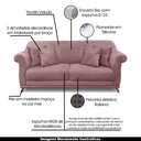 Ver imagem 3 de Sofá Decorativo 180cm 2 Lugares com 4 Almofadas Armstrong Veludo Lilás - Gran Belo