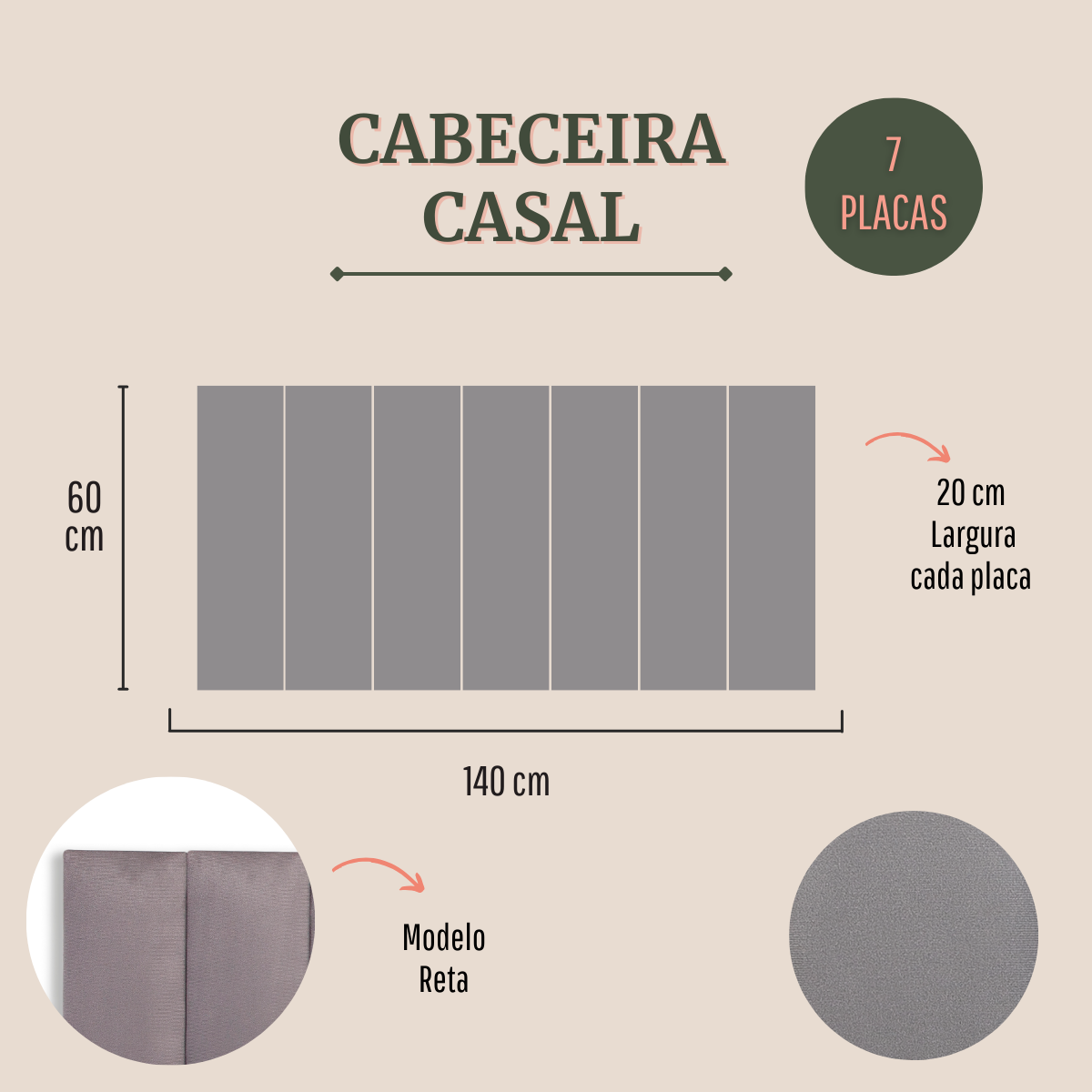 Cabeceira Casal Modulada Reta Cama Box - 2