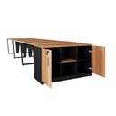 Ver imagem 4 de Plataforma de Trabalho para Escritório com Armário 2 Portas MDP 405cm Nogal com Preto