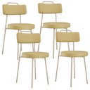 Ver imagem 1 de Kit 04 Cadeiras Decorativas Estofada Sala Jantar Barcelona Arena L02 Couríssimo Fendi - Lyam