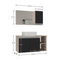 Ver imagem 3 de Conjunto Gabinete Banheiro Virtus 80cm - Gabinete + Cuba + Espelheira Madeirado Preto