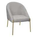 Ver imagem 2 de Kit 2 Banqueta Poltrona Lua Pé Metal Bouclê Ideal para Sala Penteadeira ou Salão:cinza Claro