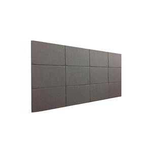 Cabeceira Estofada Queen 12 Blocos Não É Segredo Linho Cinza Vazado 160x90