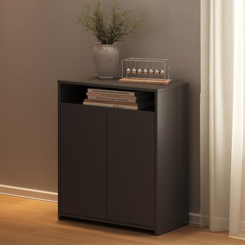 Balcão Multiuso 2 Portas Cool Preto Artany