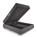 Ver imagem 2 de Cama Baú King 193x203 Linho Cinza com Dual Firm Espuma Ecoflex