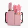 Kit Utensílios de Cozinha Rosa Jogo Completo com 19 Peças - 1