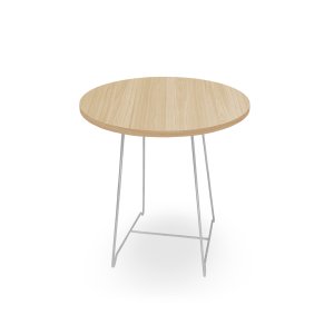 Mesa de Canto Lateral Amsterdã Alta Redonda - Branco e Jade