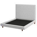 Ver imagem 1 de Cama Queen Pés Madeira Emma com Cabeceira Parise Linho Cinza Claro - Nexta Casa