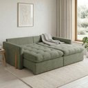 Ver imagem 5 de Sofá Cama 3 Lugares Retrátil Reclinável 220cm Linho com Molas Ensacadas Atena Yescasa
