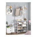 Ver imagem 6 de Guarda Roupa Organizador Arara 5 Prateleiras Cabideiro Rack Sapateira Bolsa Brinquedos Sapatos