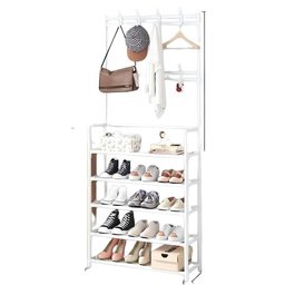 Guarda Roupa Organizador Arara 5 Prateleiras Cabideiro Rack Sapateira Bolsa Brinquedos Sapatos - 1
