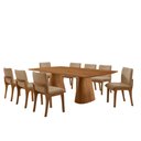 Ver imagem 2 de Sala de Jantar Mesa Noronha 220cm Tampo Laminado Barril com 8 Cadeiras Bella