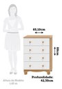 Ver imagem 3 de Cômoda Infantil Júnior New 4 Gavetas 100% MDF Branco Brilho/Amêndoa - Móveis Peroba