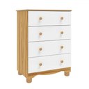 Ver mais imagens de Cômoda Infantil Júnior New 4 Gavetas 100% MDF Branco Brilho/Amêndoa - Móveis Peroba
