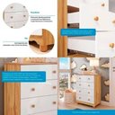 Ver imagem 4 de Cômoda Infantil Júnior New 4 Gavetas 100% MDF Branco Brilho/Amêndoa - Móveis Peroba