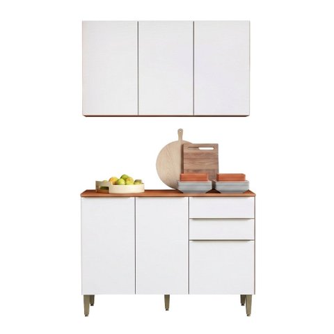 Armário de Cozinha Compacto 6 Portas 2 Gavetas 100% MDF Clara