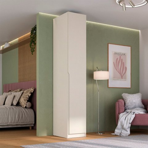 Guarda Roupa Bend em Mdf 44,5x240cm 1 Porta Abertura Direita Luna C852