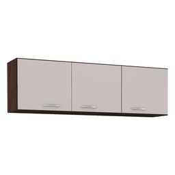 Armário Aéreo para Cozinha 3 Portas 120 Cm Chocolate Off White– Poquema - 1