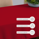 Ver imagem 7 de Toalha de Mesa 6 Lugares Tecido Oxford Liso 1 Peça Básica Cozinha Mesa de Jantar Vermelho