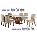 Ver imagem 3 de Conjunto Sala de Jantar Mesa Tampo Vidro e Mdf 6 Cadeiras Yescasa