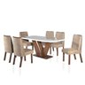 Conjunto Sala de Jantar Mesa Tampo Vidro e Mdf 6 Cadeiras Yescasa - 2