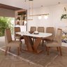 Conjunto Sala de Jantar Mesa Tampo Vidro e Mdf 6 Cadeiras Yescasa - 1