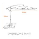 Ver imagem 2 de Ombrelone Base Lateral em Aluminio com Proteção 50UV Tahiti Fratini