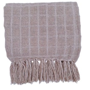 Manta para Sofa ou Peseira Algodao Diversas Cores 1.80x1.20m - Rosê