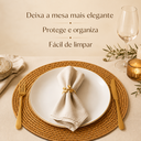 Ver mais imagens de Sousplat Estilo Rattan Redondo Dourado 33cm Polipropileno