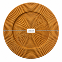 Ver imagem 3 de Sousplat Estilo Rattan Redondo Dourado 33cm Polipropileno