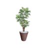 Planta Artificial Árvore Palmeira Phoenix 1,77m kit + Vaso Redondo D. Grafiato Marrom 40cm - 1