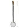 Bomba para Chimarrão 19cm Bojo 800 Furos Inox Bocal Dourado Lisa Bortonaggio - 1
