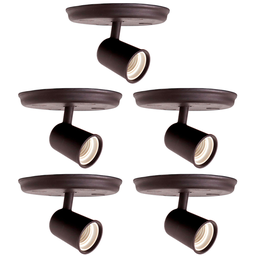 Kit 5 Luminárias Spot de Sobrepor 1 Lâmpada Direcionável E27 Articulado Cor:preto - 1