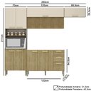 Ver imagem 4 de Armário de Cozinha 5 Peças Urban04 Balcão sem Tampo 120cm K02 Freijó/Vanilla - Mpozenato