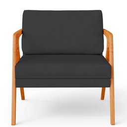 Kit 4 Poltronas Decorativa para Sala Estar Pietra Estrutura de Madeira L02 Suede Preto - Lyam - 6