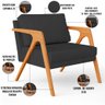 Kit 4 Poltronas Decorativa para Sala Estar Pietra Estrutura de Madeira L02 Suede Preto - Lyam - 4