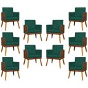 Ver imagem 2 de Kit 10 Poltrona para Recepção Lis Corino e Suede Cores - Verde, Suede/corino
