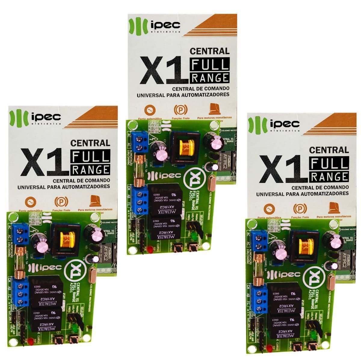 Kit 3 Placas Central Motor P/ Portão Full Range X1 Full Range Ipec ...