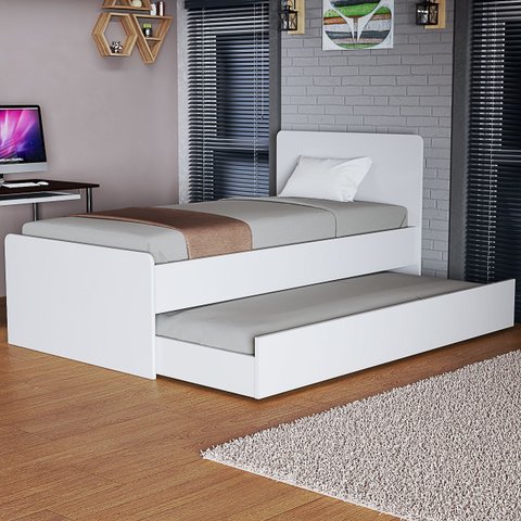 Bicama Solteiro Mdf Resistente Ideal Ambientes Compactos