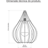 Luminária Teto Lustre pendente balcão cozinha sala trio:Vermelho - 3