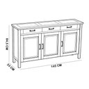 Ver imagem 5 de Balcão Buffet para Sala de Jantar Rústico 145cm com Cerâmica Maram W02 Imbuia - Lyam Decor