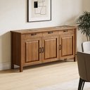 Ver imagem 5 de Balcão Buffet para Sala de Jantar Rústico 145cm com Cerâmica Maram W02 Imbuia - Lyam Decor