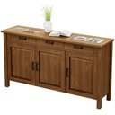 Ver imagem 7 de Balcão Buffet para Sala de Jantar Rústico 145cm com Cerâmica Maram W02 Imbuia - Lyam Decor