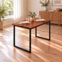 Ver imagem 5 de Mesa de Jantar Reforçada Industrial 80x50cm Tampo Vermelho Pés Preto